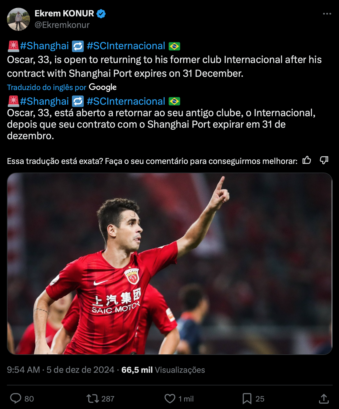 Novela sem fim: Jornalista coloca Oscar no Inter em 2025 